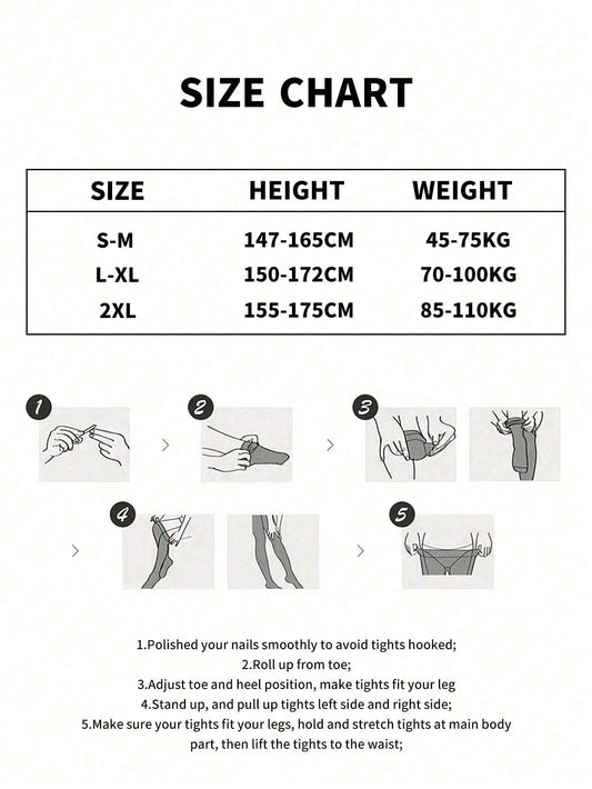 Black Sexy Transparent Plus Size Autumn and Winter Thick Plush Warm Pantyhose